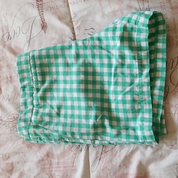 Merona Retro Style Green Gingham Shorts Size 16 - Picture 5 of 7